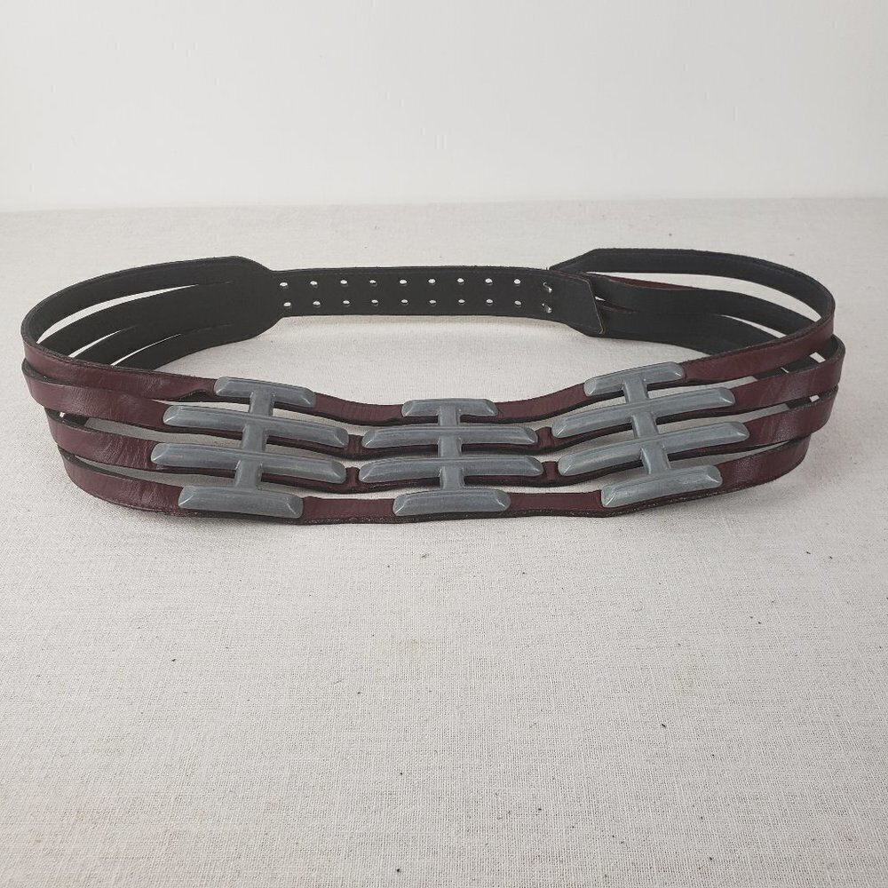 Apple Acc of NY Leather Corset Belt Apocalypse Avant Garde Brutalist Fits 29-34"